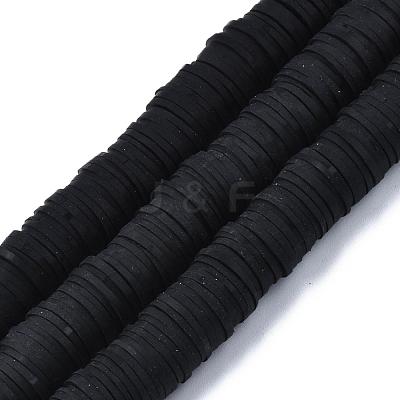 Flat Round Handmade Polymer Clay Beads CLAY-R067-12mm-42-1