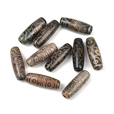 Tibetan Style dZi Beads TDZI-E004-52-1