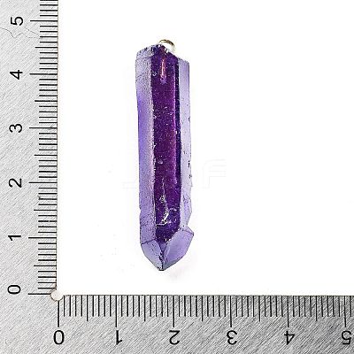 Electroplated Natural Quartz Pendants G-P315-B01-01G-1