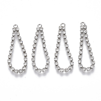 Brass Rhinestone Cup Chain Pendants KK-R129-07P-1