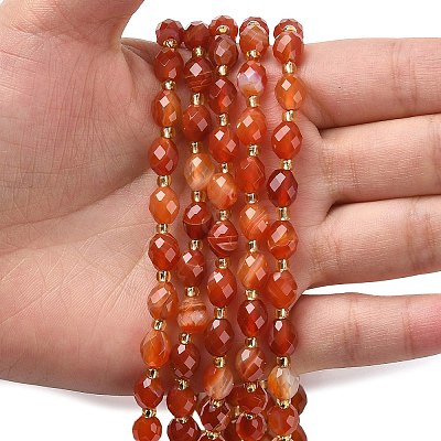 Natural Banded Agate Beads Strands G-F809-A37-01-1