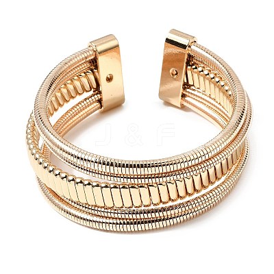 Iron Multi-strand Snake Chain Cuff Bangles for Women BJEW-P390-01C-G-1