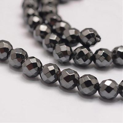 Grade AA Magnetic Synthetic Hematite Bead Strands G-P258-10-8mm-1