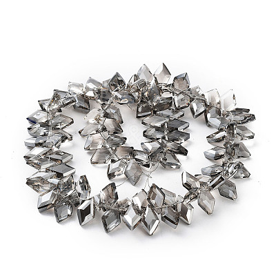 Electroplate Rhombus Glass Beads Strands EGLA-A036-12A-PL03-1