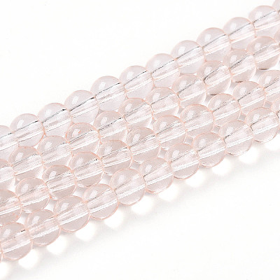 Baking Paint Transparent Glass Beads Strands DGLA-N006-6mm-02-1