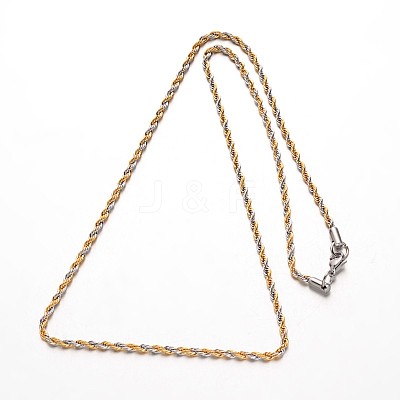 304 Stainless Steel Rope Chain Necklaces NJEW-M124-09GP-1