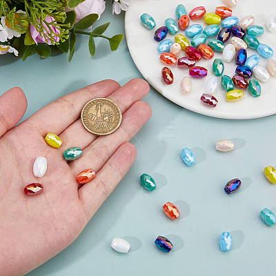 63Pcs 9 Colors Electroplate Glass Beads EGLA-DC0001-19-1