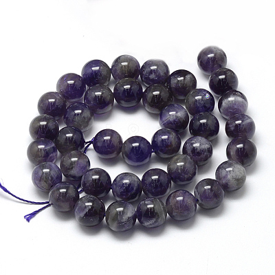 Natural Amethyst Beads Strands X-G-R446-8mm-20-1