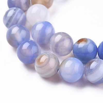 Natural Striped Agate/Banded Agate Beads Strands G-I261-C02-8mm-1