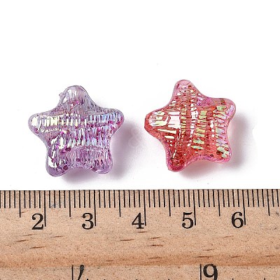 UV Plating Transparent Acrylic Beads OACR-G051-01-1