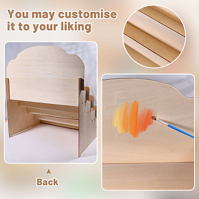 5-Tier Wood Display Riser Stands for Greeting Cards ODIS-WH0043-230A-1