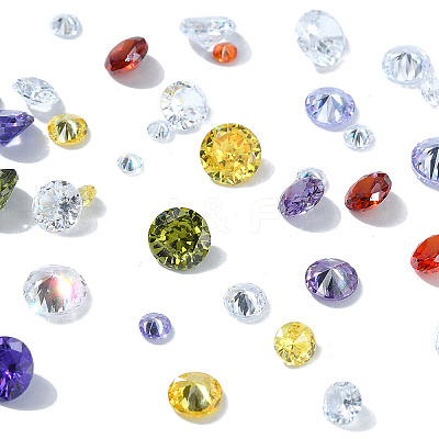 100Pcs 10 Styles Cubic Zirconia Cabochons ZIRC-YW0001-20A-1