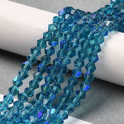 Transparent Electroplate Glass Beads Strands EGLA-A039-T3mm-L01-1