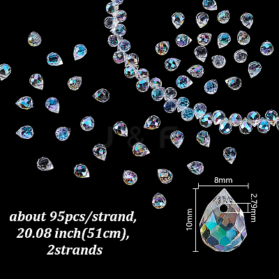 2Strands Electroplate Glass Beads Strands GLAA-GA0002-38B-1