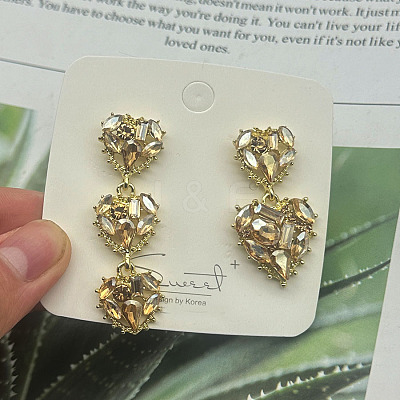 Plastic Imitation Pearl Heart Earrings RQ6220-5-1