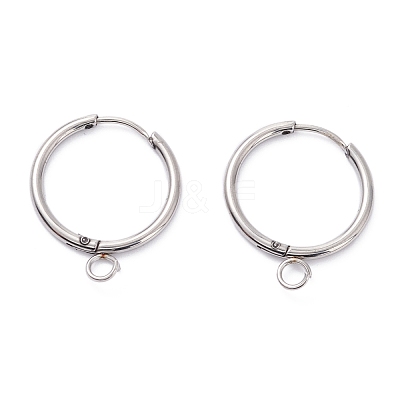 Tarnish Resistant 201 Stainless Steel Huggie Hoop Earring Findings STAS-P283-01O-P-1