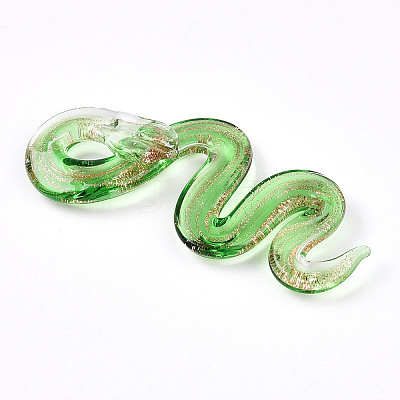 Handmade Gold Sand Lampwork Big Pendants LAMP-T023-11D-1