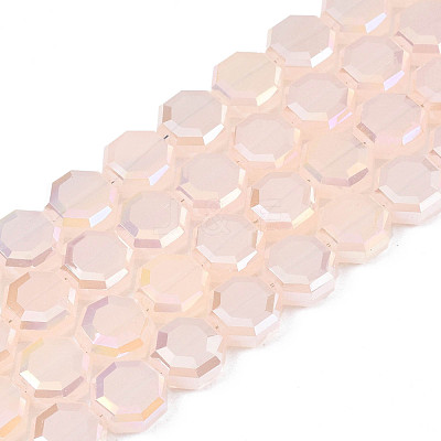 Electroplate Opaque Solid Color Glass Beads Strands EGLA-N002-27-B05-1