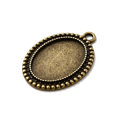 Vintage Tibetan Style Alloy Pendant Cabochon Bezel Settings X-TIBEP-M018-105AB-NF-1