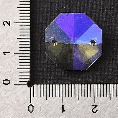Electroplated Glass Rhinestone Connector Charms EGLA-Z007-01A-1