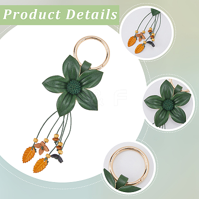 Leather and Alloy Keychain HJEW-WH20022-04A-02-1