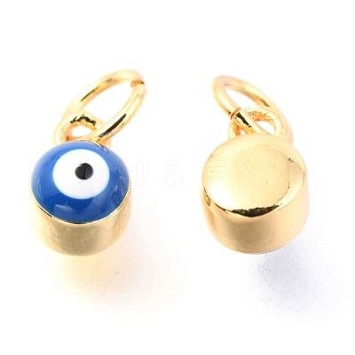 Brass Enamel Pendants KK-Y001-02B-03G-1