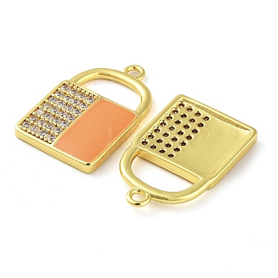 Brass Micro Pave Clear Cubic Zirconia Pendants KK-F871-10G-1