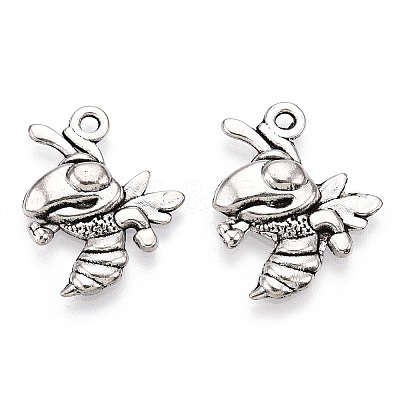 Tibetan Style Alloy Bee Pendants TIBE-Q037-029-RS-1