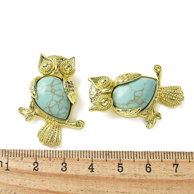 Synthetic Turquoise Pendants KK-F888-02G-25-1