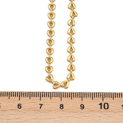 4MM 304 Stainless Steel Heart Link Chain Necklaces for Women X-NJEW-G179-06G-1