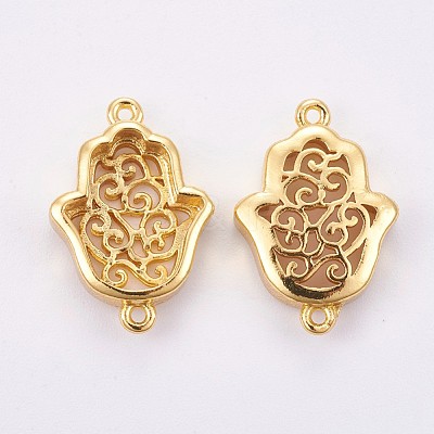 Brass Cabochon Connector Settings KK-F748-24G-1