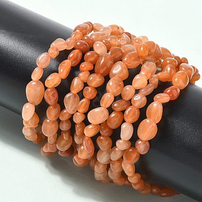 Natural Red Aventurine Beads Stretch Bracelets for Men Women BJEW-I320-01B-1