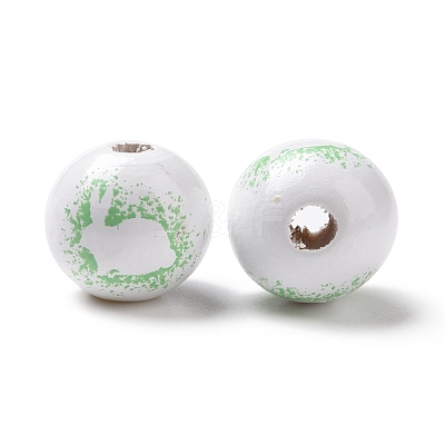Easter Theme Printed Wood European Beads WOOD-C002-10B-1