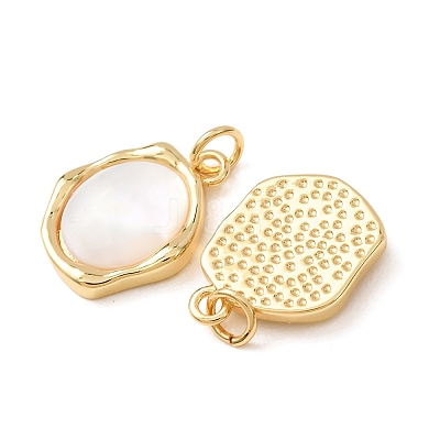 Brass & Natural White Shell Pendants SH-CBA2F11-19A-G-1