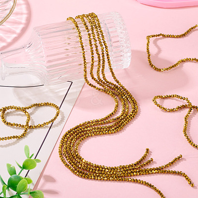 10 Strands Electroplate Transparent Glass Beads Strands EGLA-BW0001-01-1