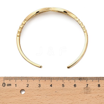Brass Micro Pave Clear Cubic Zirconia Cuff Bangles for Women BJEW-B145-07G-02-1