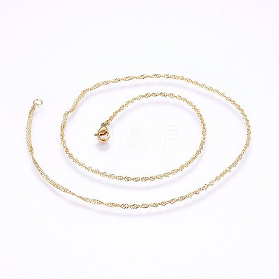 304 Stainless Steel Singapore Chain Necklaces X-MAK-L015-25A-1