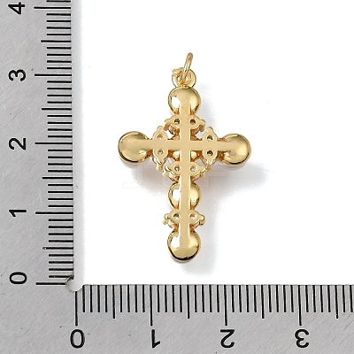 Brass Micro Pave Clear Cubic Zirconia Pendants CU-CBA9883-03C-G-1
