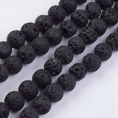 Natural Lava Rock Beads Strands G-F436-8mm-1