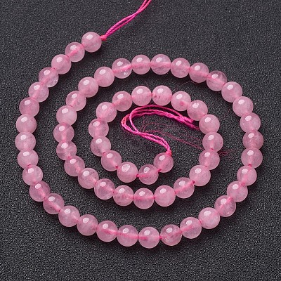 Natural Rose Quartz Beads Strands X-GSR6mmC034-1