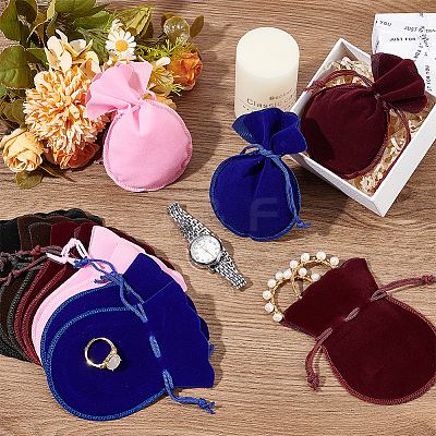 40pcs 4 colors Gourd Velvet Bags TP-NB0001-65-1