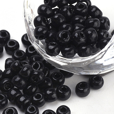 Baking Paint 6/0 Glass Seed Beads SEED-Q025-4mm-M07-1