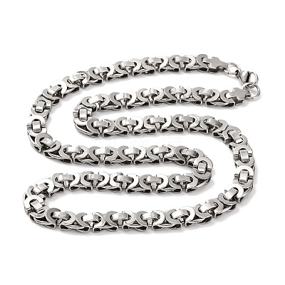 201 Stainless Steel Byzantine Chain Necklace LS-NJEW-F222-30P-1