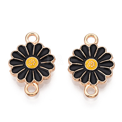 Zinc Alloy Enamel Sunflower Connector Charms ENAM-E011-01KCG-10-1
