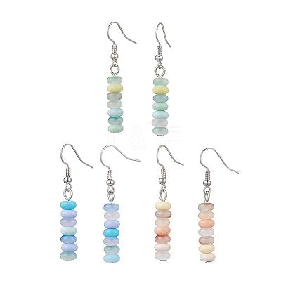 3 Pairs Glass Dangle Earrings EJEW-JE06643-1