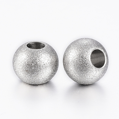 Tarnish Resistant 202 Stainless Steel Textured Beads STAS-K154-E-72P-1