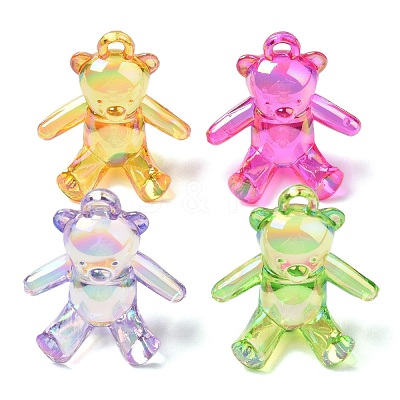 Electroplate Transparent UV Plating Acrylic Pendants OACR-I014-13-1