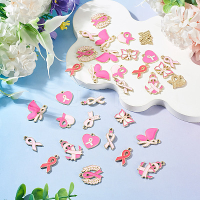 50Pcs 10 Styles Alloy Enamel Pendants ENAM-TA0003-90-1