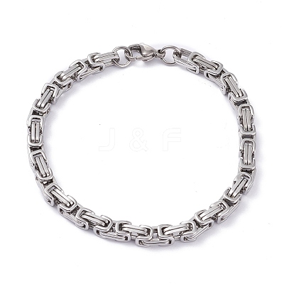 Tarnish Resistant 304 Stainless Steel Byzantine Chain Bracelets BJEW-I295-02B-P-1