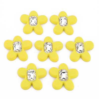 Rubberized Style Acrylic Rhinestone Cabochons MACR-T042-03F-1